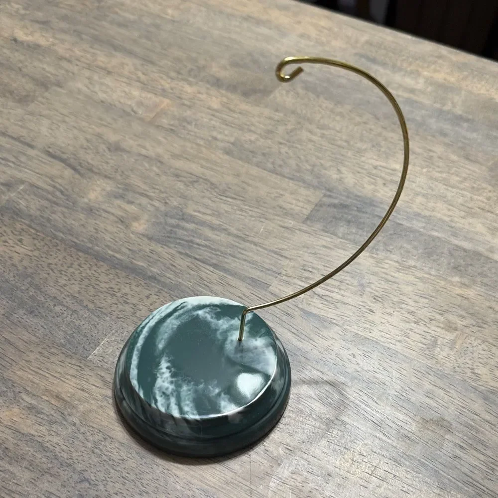 Carlton Cards Ornament Stand – Gold Metal Hook with Green Base